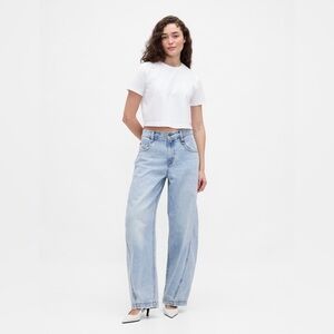 NWT Gap X Beis High Rise Barrel Medium Wash Jeans Sz 28/6 (#799776